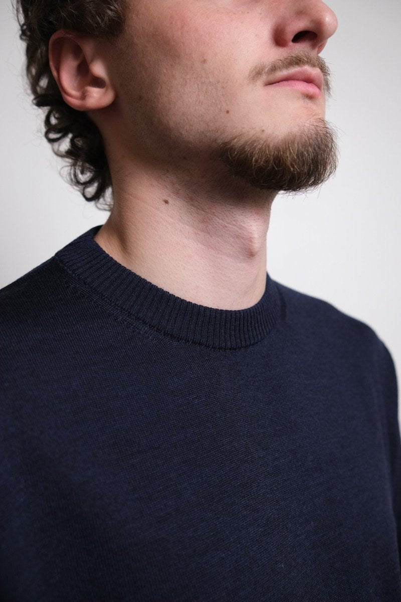 Détail double côtes col et linking pull Another Aspect Sweater 5.0