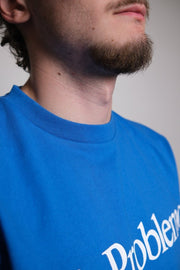 Détail du col rond du t-shirt No Problemo Ss Tee bleu