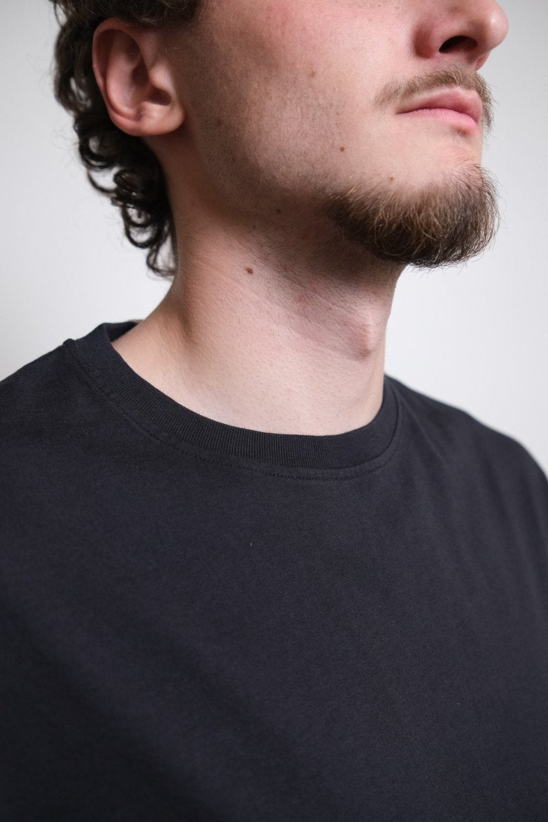 Détail jersey coton biologique GOTS T-shirt Another Aspect 1.0 jet black — photo 3