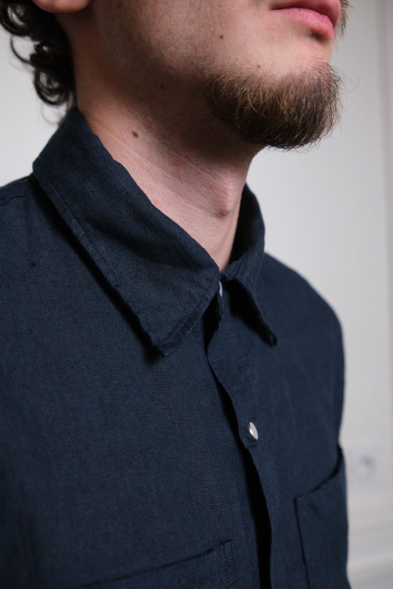 Détail ourlet incurvé et lin deadstock chemise Another Aspect Shirt 5.0 — photo 3