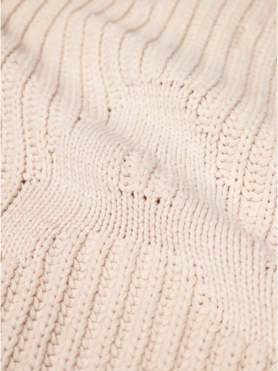 FISHERMAN QUARTER ZIP KNIT - Beige BRAM'S FRUIT - détail maille
