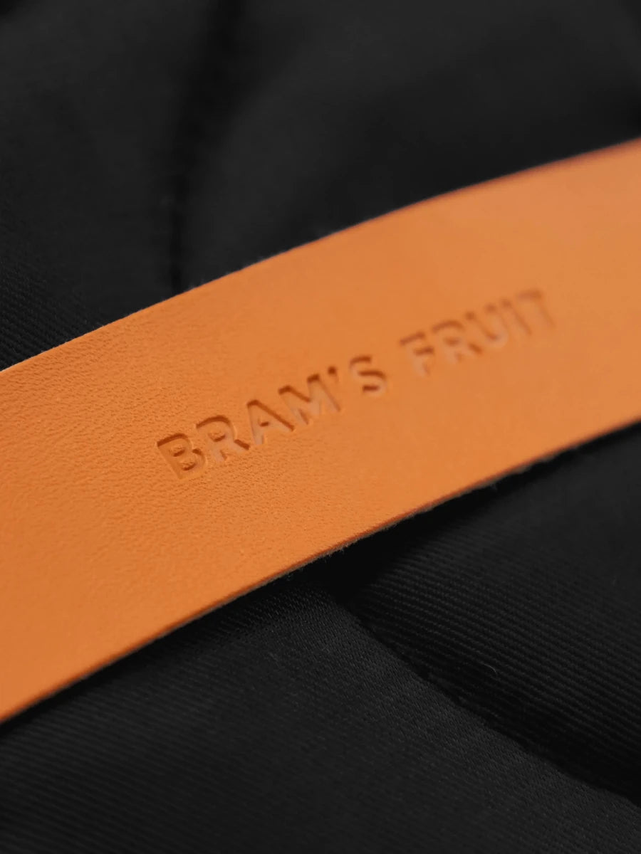 REVERSIBLE BOMBER JACKET - Black BRAM'S FRUIT - détail patch caoutchouc