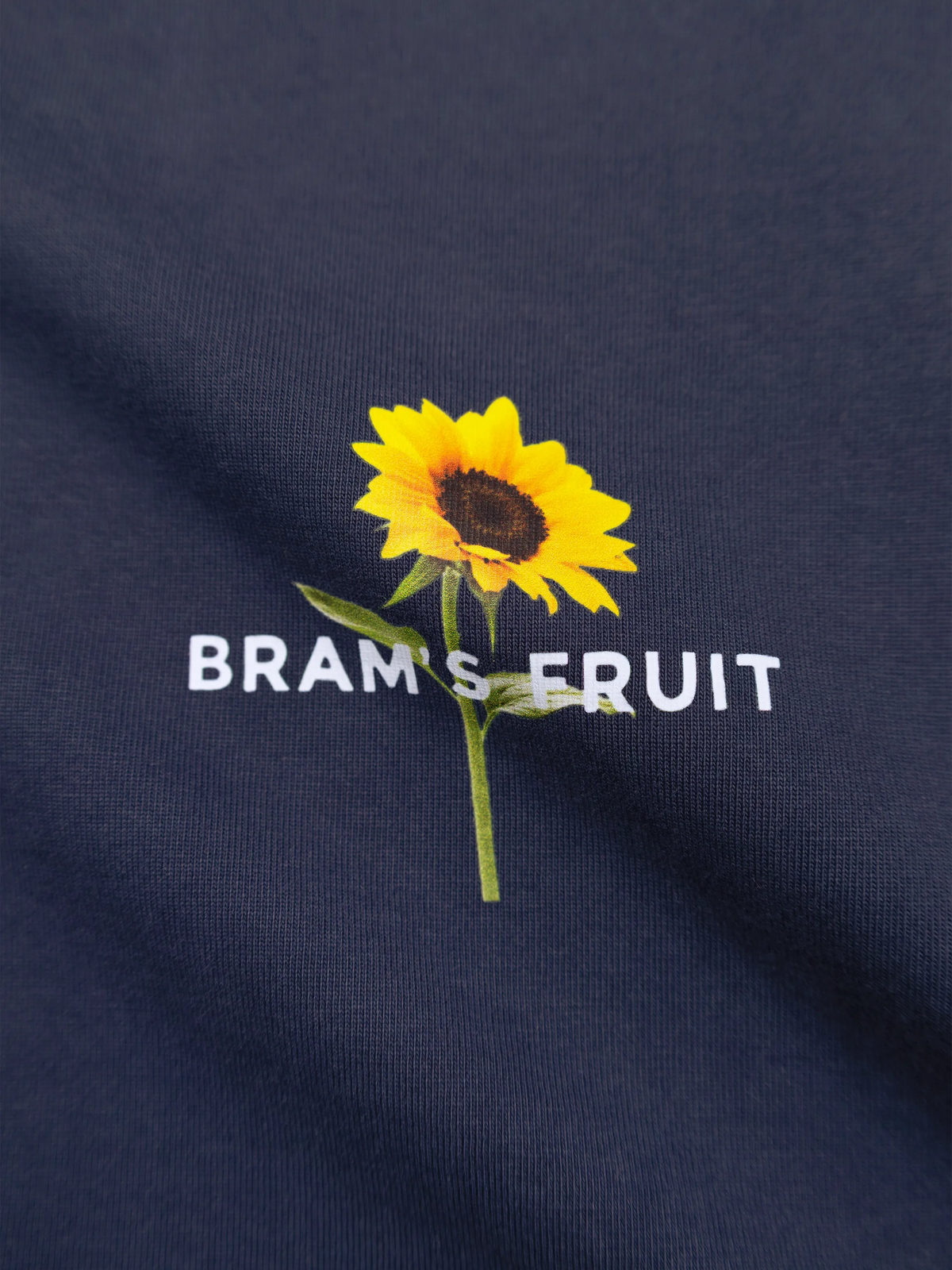 Détail du col rond côtelé du Sunflower T-shirt Bram's Fruit midnight blue — photo 4