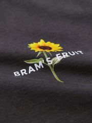 Détail du col rond côtelé du Sunflower T-shirt Bram's Fruit shadow black