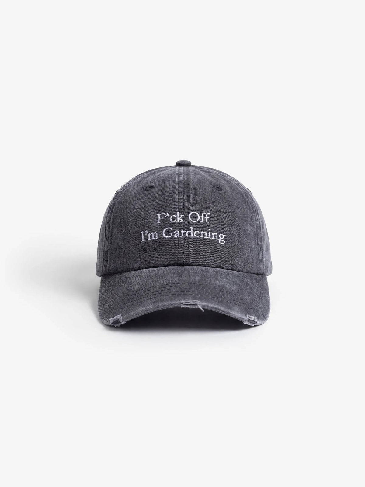 Casquette F*ck Off I'm Gardening Distressed Bram's Fruit washed charcoal, vue de face — photo 1