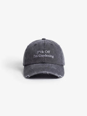 Casquette F*ck Off I'm Gardening Distressed Bram's Fruit washed charcoal, vue de face