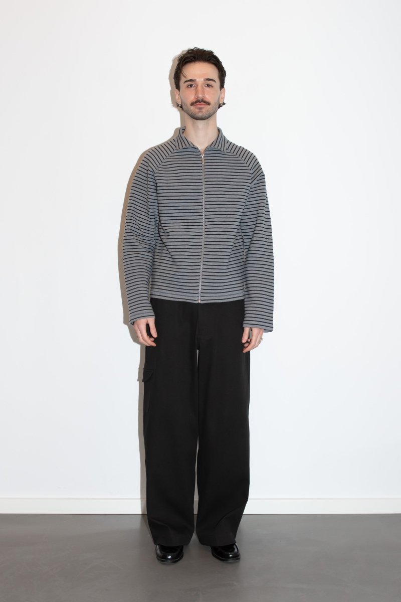 Vous Décidez Edit zip- grey/black stripe vue 5 - prêt-à-porter homme Rennes - Aura Store