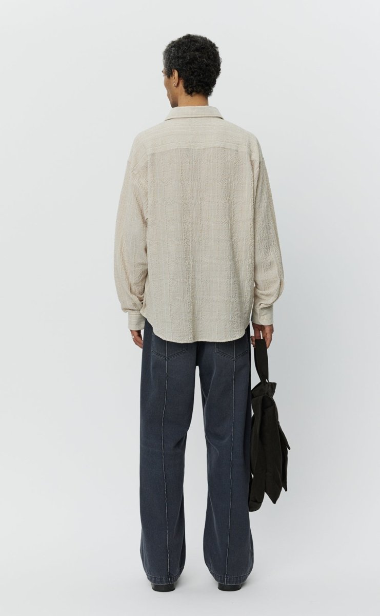 EXACT SHIRT - Dusty Seersucker Check MFPEN - vue de profil — photo 3