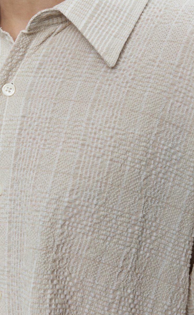 EXACT SHIRT - Dusty Seersucker Check MFPEN - détail tissu seersucker — photo 4