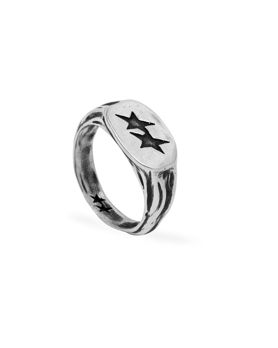 SUPERSTAR SIGNET RING - Silver TWO JEYS - vue de face