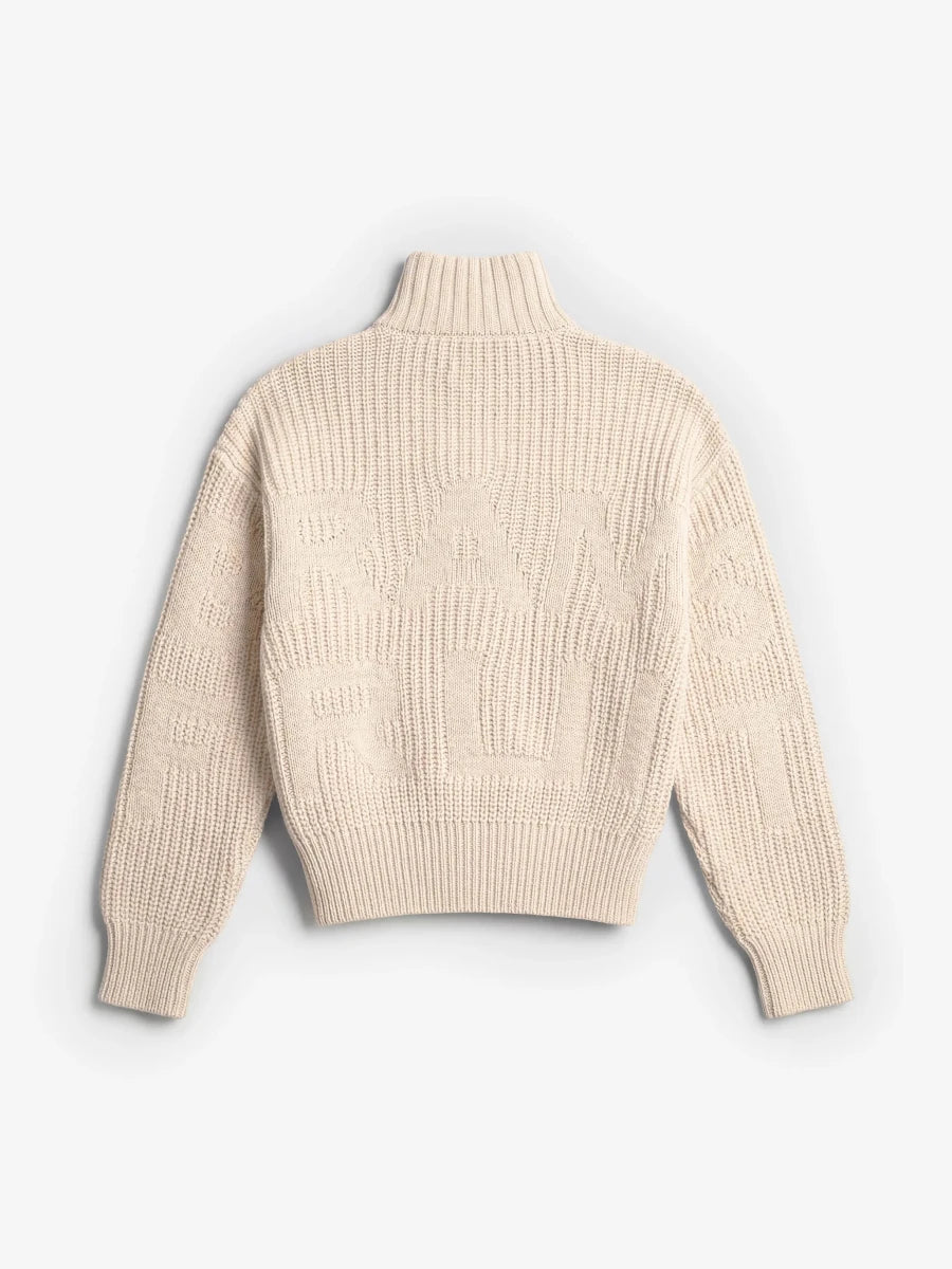 FISHERMAN QUARTER ZIP KNIT - Beige BRAM'S FRUIT - vue de dos