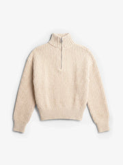 FISHERMAN QUARTER ZIP KNIT - Beige BRAM'S FRUIT - vue de face