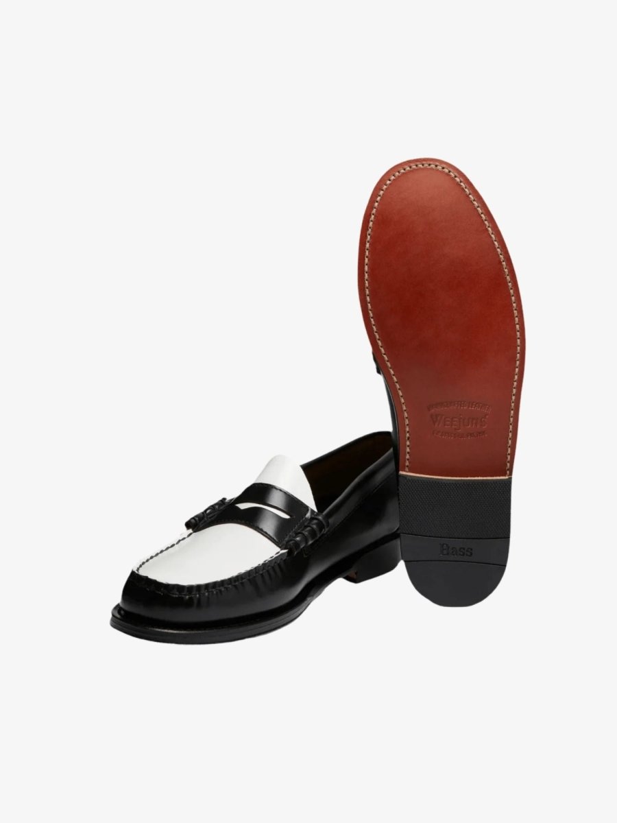 WEEJUN HERITAGE LARSON MOC PEN - Black & White G.H.BASS - détail coutures