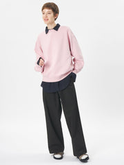 BAGGY STRAIGHT PANTS - Black GOLDWIN - vue de trois quarts portée