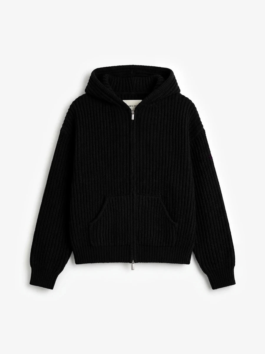 HOODED FISHERMAN KNIT - Black BRAM'S FRUIT - vue de face
