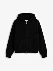 HOODED FISHERMAN KNIT - Black BRAM'S FRUIT - vue de face
