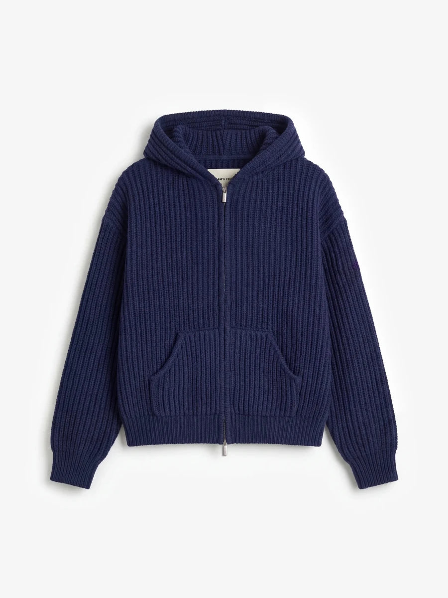 HOODED FISHERMAN KNIT - Midnight Blue BRAM'S FRUIT - vue de face