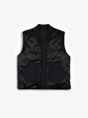 REVERSIBLE PADDED VEST - Black BRAM'S FRUIT - vue de face côté matelassé