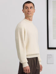 Museum Garments Deck Sweater écru en laine d'agneau mérinos - porté, vue 4