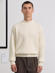 Museum Garments Deck Sweater écru en laine d'agneau mérinos - porté, vue 2
