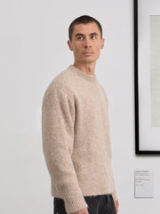 Museum Garments Alpaca Sweater beige chiné en baby alpaga - porté, vue 4