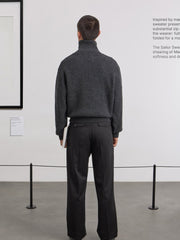Museum Garments Sailor Sweater charcoal en laine d'agneau mérinos - porté, vue 5