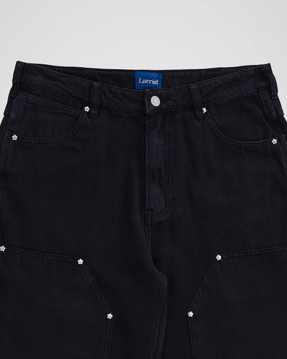 Double knee carpenter pant - Used black - Aura