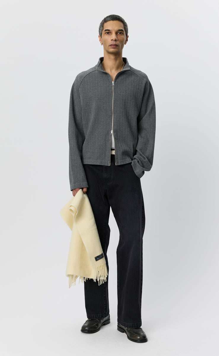 mfpen Leisure Zip Up - Grey Herringbone - Aura Store - vue 1 — photo 1