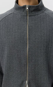 mfpen Leisure Zip Up - Grey Herringbone - Aura Store - vue 4