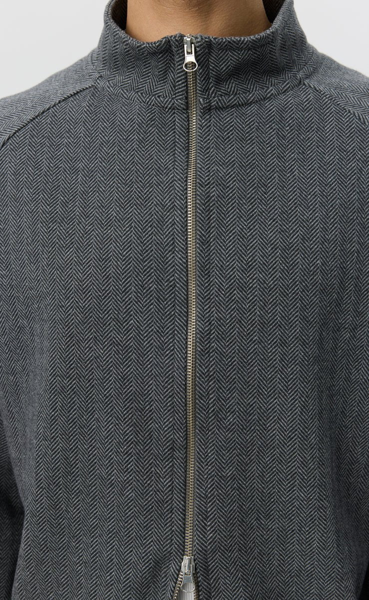 mfpen Leisure Zip Up - Grey Herringbone - Aura Store - vue 4