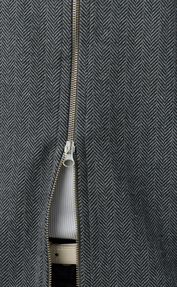 mfpen Leisure Zip Up - Grey Herringbone - Aura Store - vue 5 — photo 5