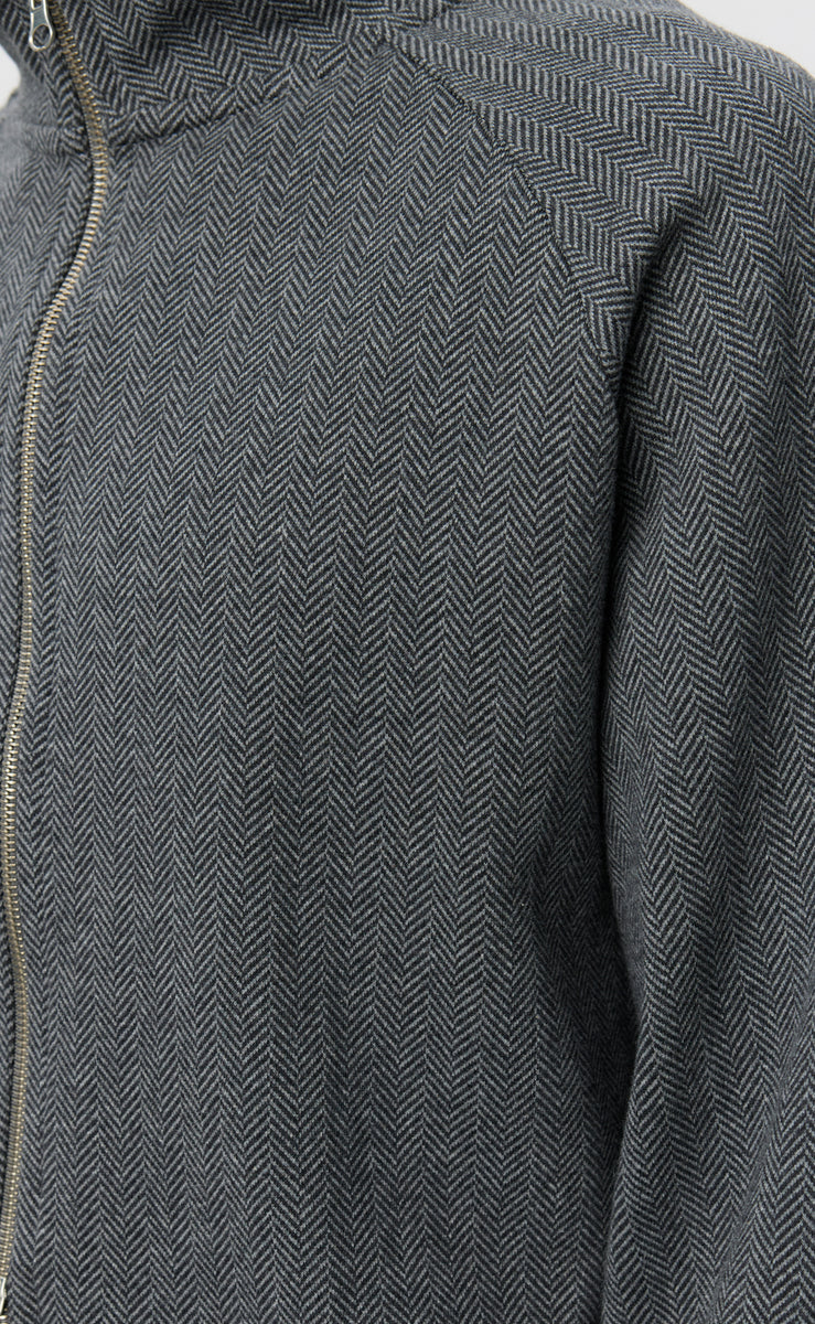 mfpen Leisure Zip Up - Grey Herringbone - Aura Store - vue 6 — photo 6