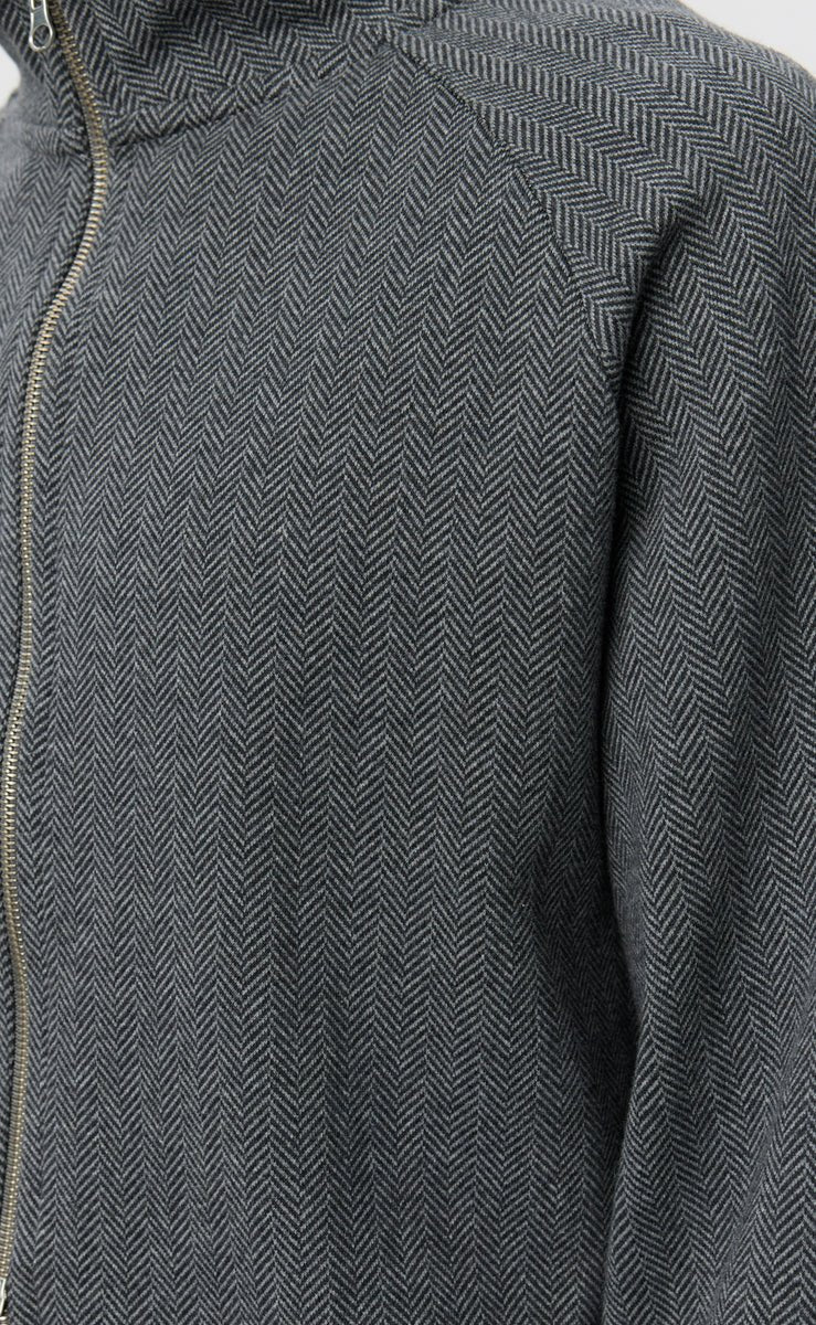 mfpen Leisure Zip Up - Grey Herringbone - Aura Store - vue 6