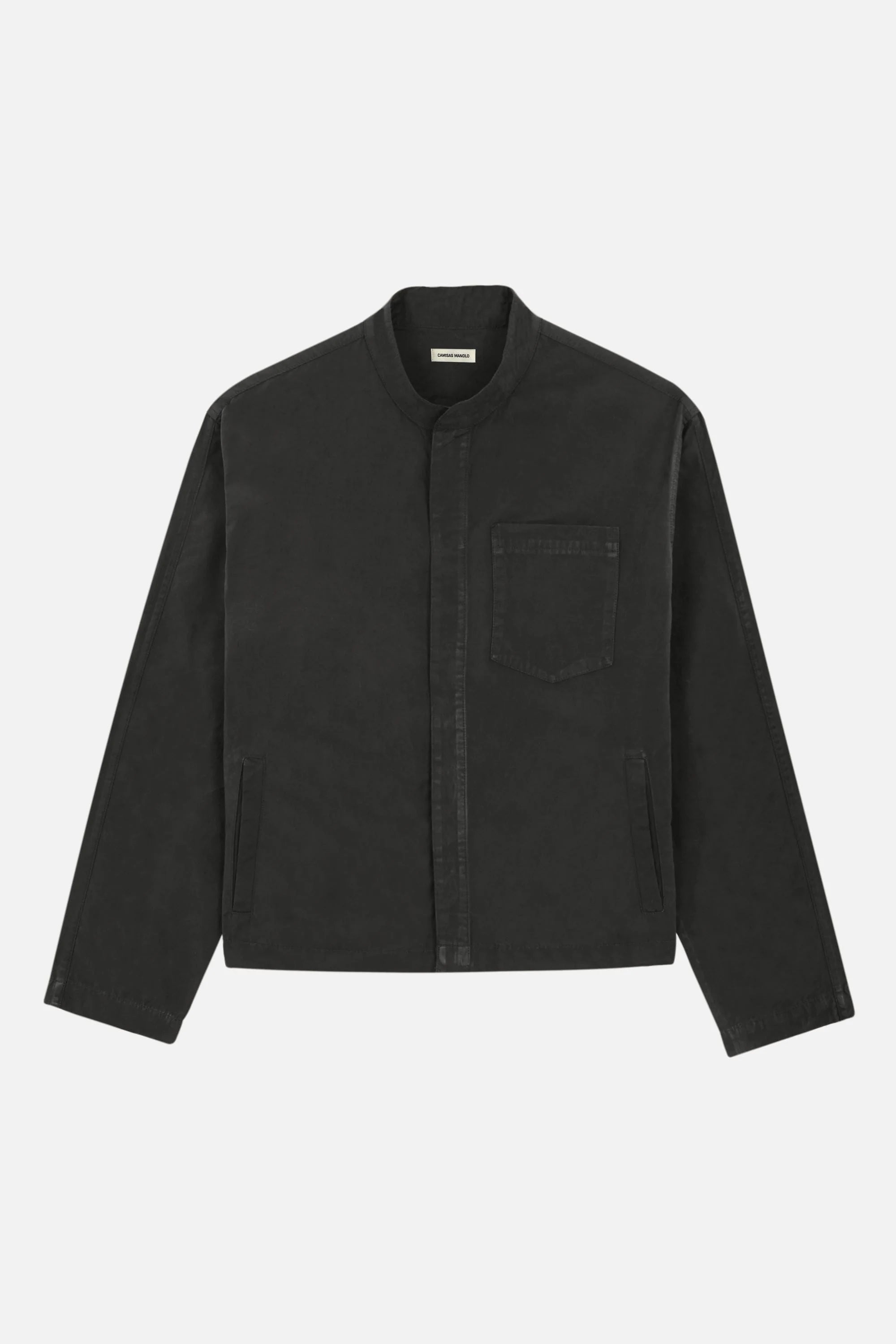 BLACK WAXED LIGHT JACKET Camisas Manolo