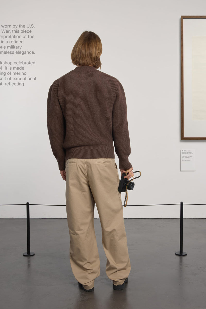 Museum Garments Deck Sweater marron en laine d'agneau mérinos - vue 5