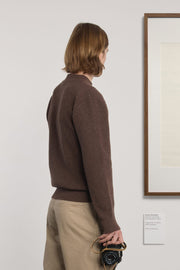 Museum Garments Deck Sweater marron en laine d'agneau mérinos - vue 4