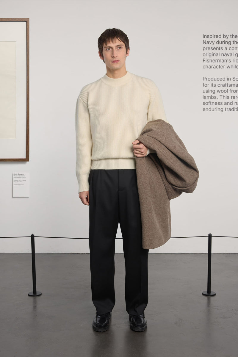 Museum Garments Deck Sweater écru en laine d'agneau mérinos - vue 1