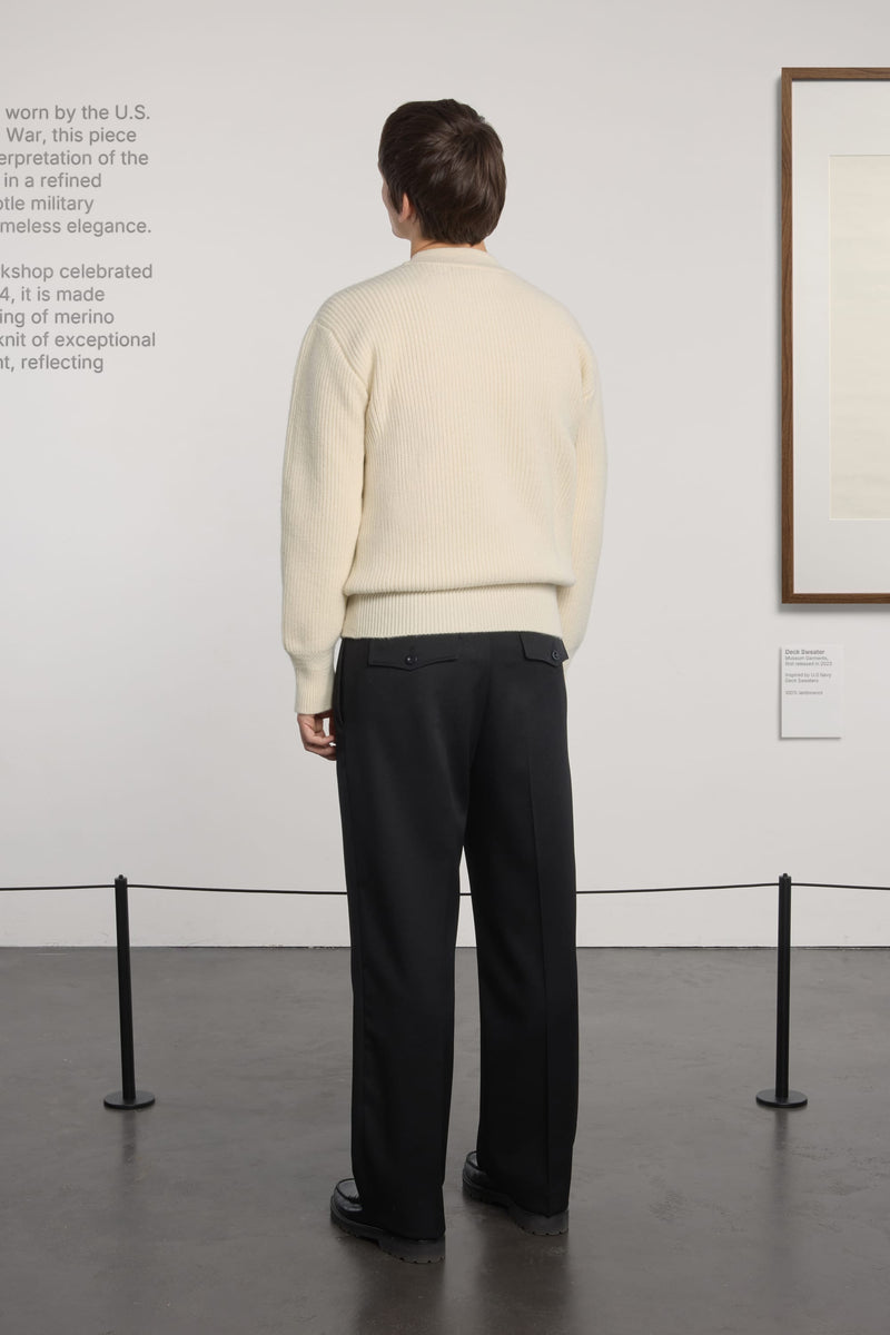 Museum Garments Deck Sweater écru en laine d'agneau mérinos - vue 5