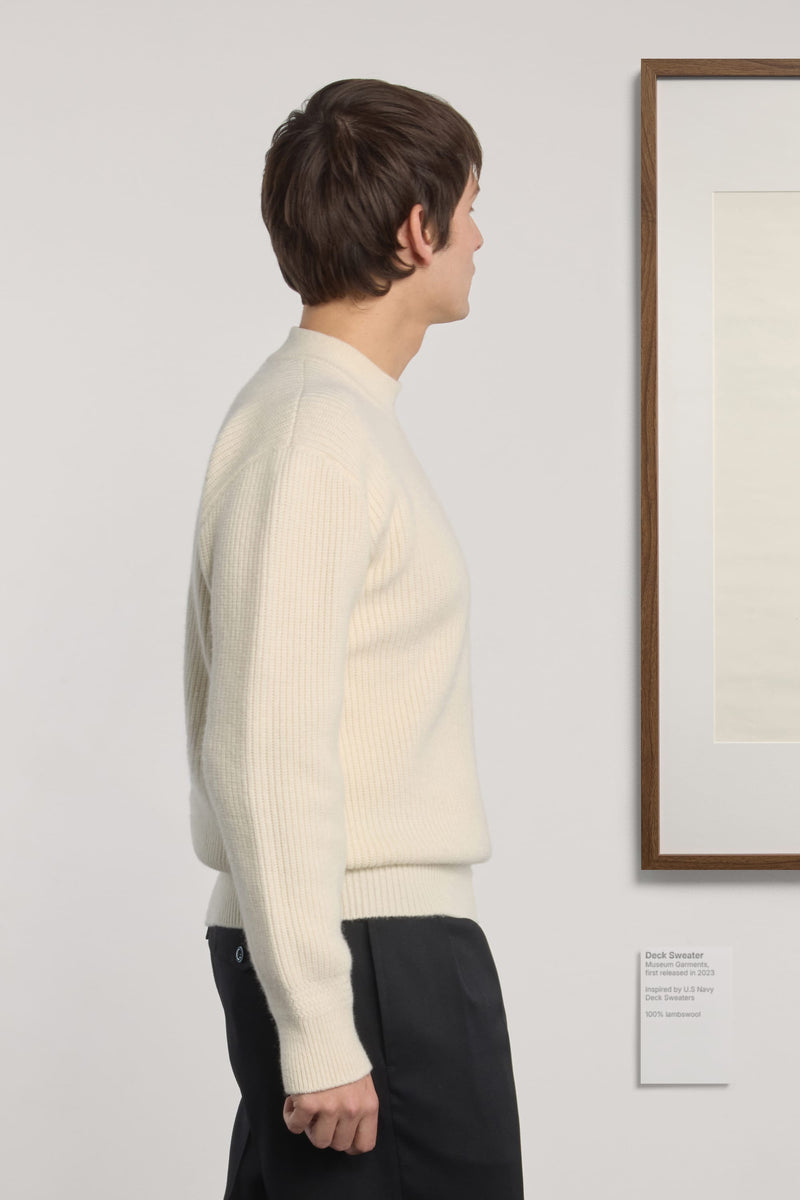 Museum Garments Deck Sweater écru en laine d'agneau mérinos - vue 4