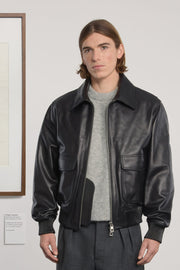 Museum Garments Flight Jacket en cuir de vachette noir - vue 2