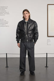 Museum Garments Flight Jacket en cuir de vachette noir - vue 1