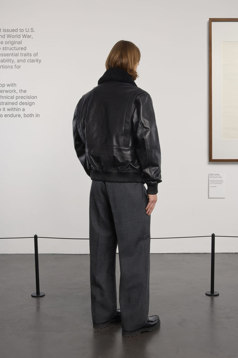 Museum Garments Flight Jacket en cuir de vachette noir - vue 5