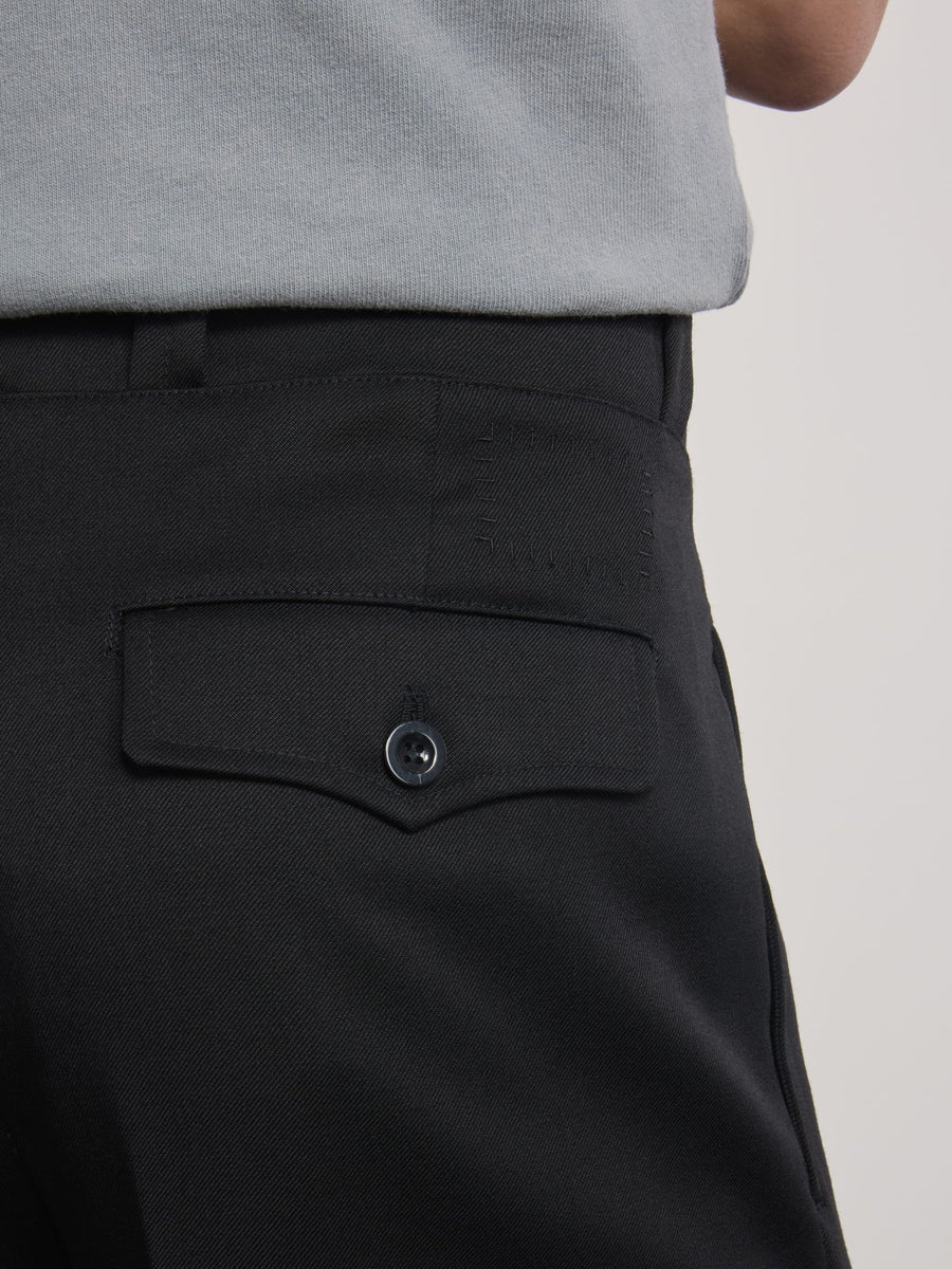 Museum Garments French Military Pants noir en gabardine de laine vierge - porté, vue 4