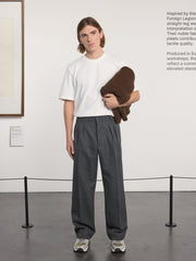 Museum Garments French Military Pants gris anthracite chiné en gabardine de laine - porté, vue 1