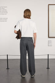 Museum Garments French Military Pants gris anthracite chiné en gabardine de laine - vue 3