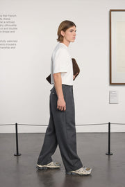 Museum Garments French Military Pants gris anthracite chiné en gabardine de laine - vue 2