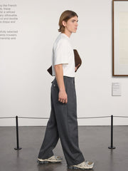 Museum Garments French Military Pants gris anthracite chiné en gabardine de laine - porté, vue 2