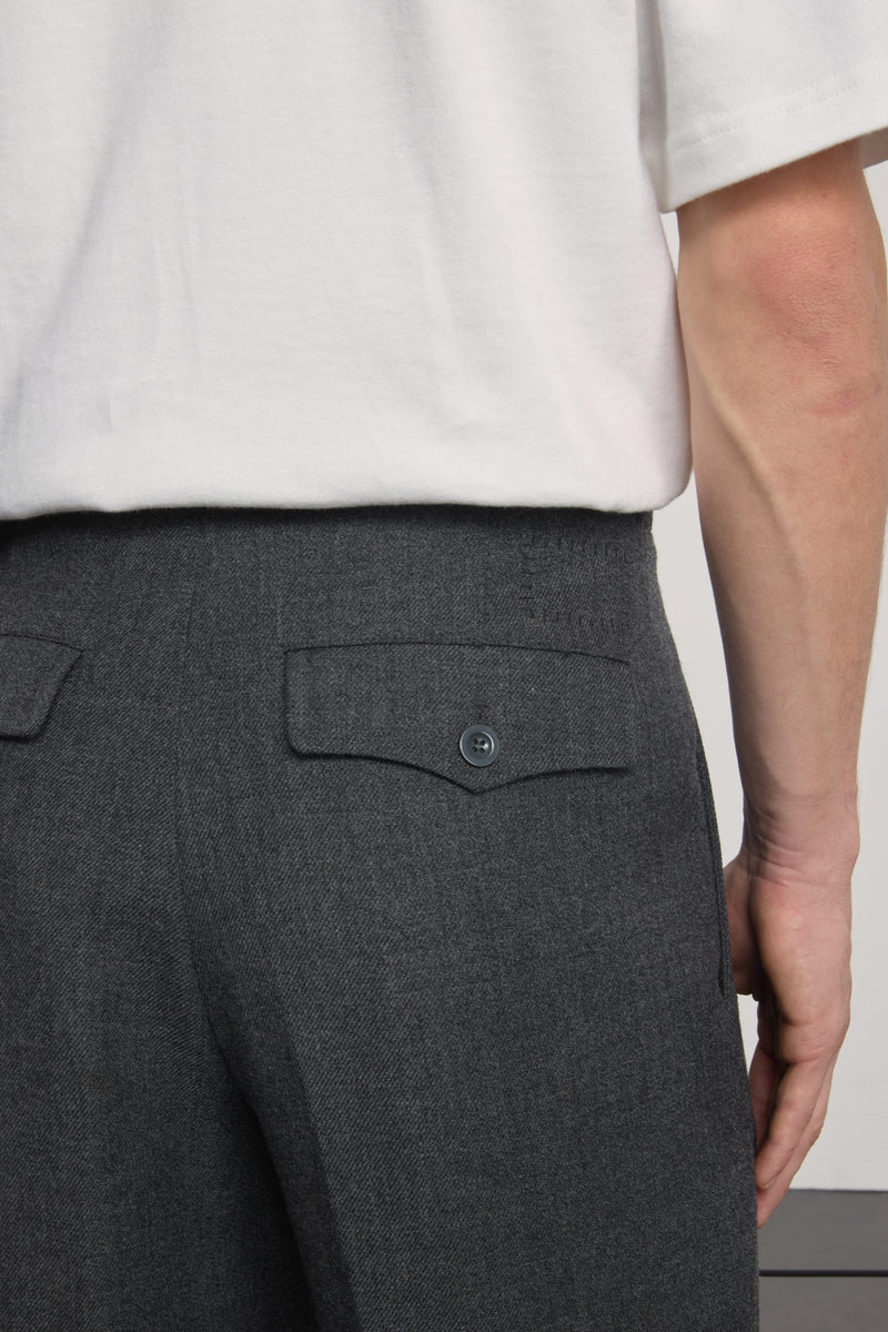 Museum Garments French Military Pants gris anthracite chiné en gabardine de laine - vue 4