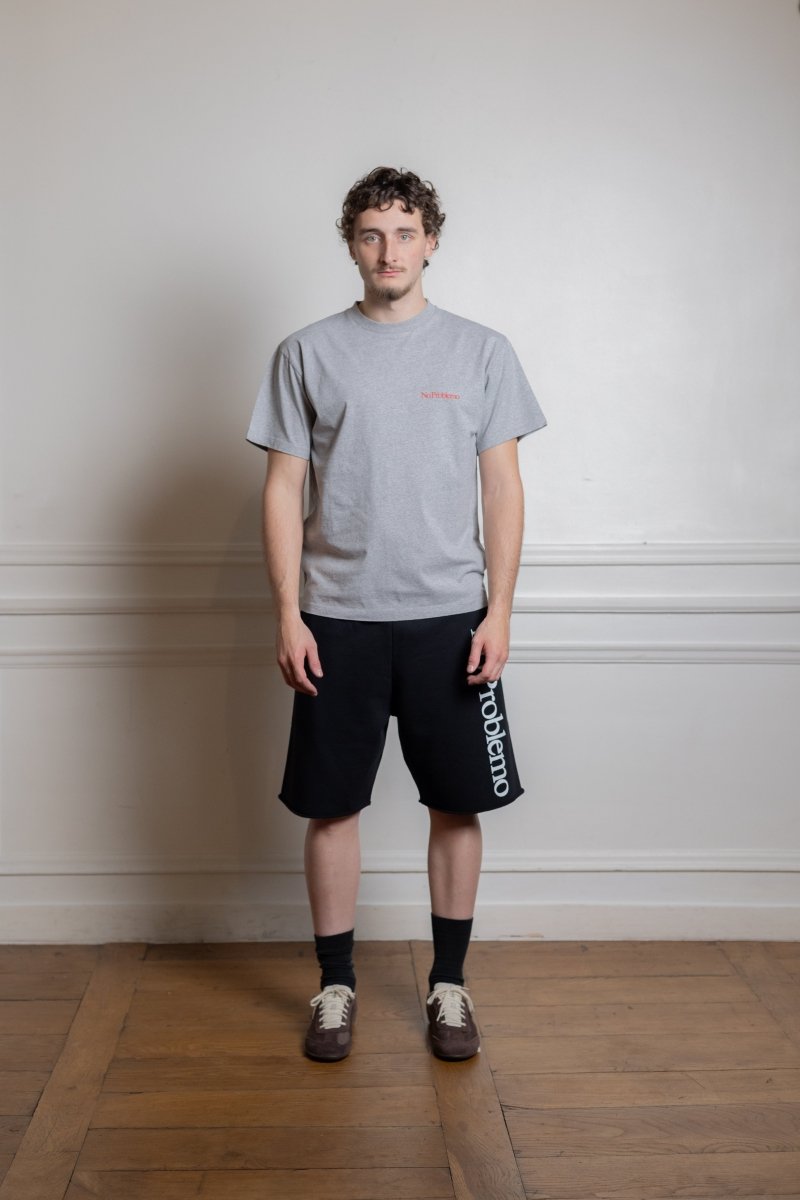 Mannequin portant le t-shirt No Problemo Mini Problemo grey marl en jersey de coton