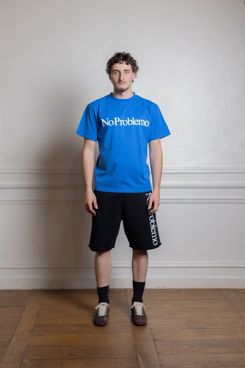Mannequin portant le t-shirt No Problemo Ss Tee bleu en jersey de coton lourd